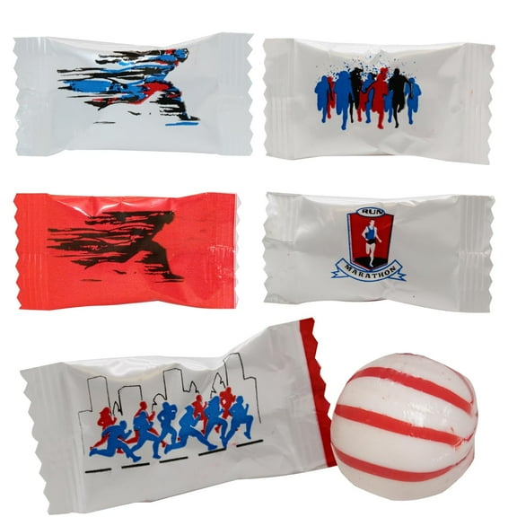 Naturejam 100 Count Running Peppermints Ideal Individually Wrapped Mints for Marathon Running Games