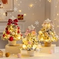thumbnail image 7 of Christmas Decoration, Mini Christmas Tree, Tabletop Flocking Christmas Tree with String Lights, PVC Material, Portable Lightweight Reusable Holiday Party Decor 35x17x17cm, 7 of 7