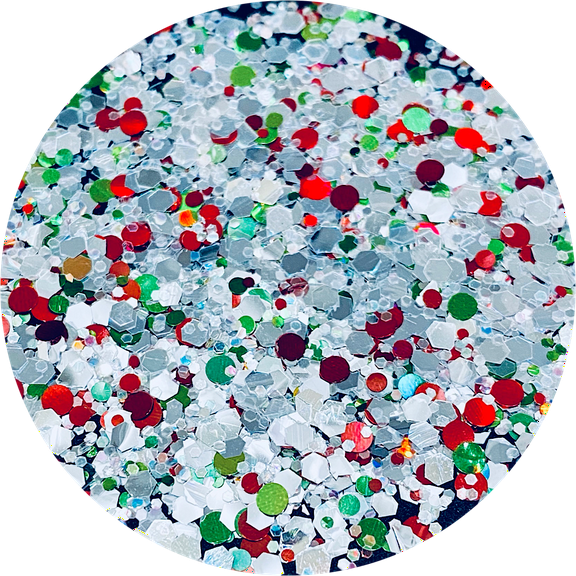 Glitter Heart Co. - High Quality Polyester Glitter - 1oz Bag - Christmas Morning - Christmas Chunky Mix