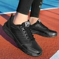 thumbnail image 6 of CAICJ98 Men Sneaker Wide Casual Shoes Comfortable Walking Shoes Non Slip Lace Up Sport Leather Athletic Tennis Shoes Men Black,9.5, 6 of 7