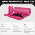 thumbnail image 2 of BalanceFrom 71 x 24 x 1 Inches Extra Thick Yoga Mat with Knee Pad, Pink, 2 of 10