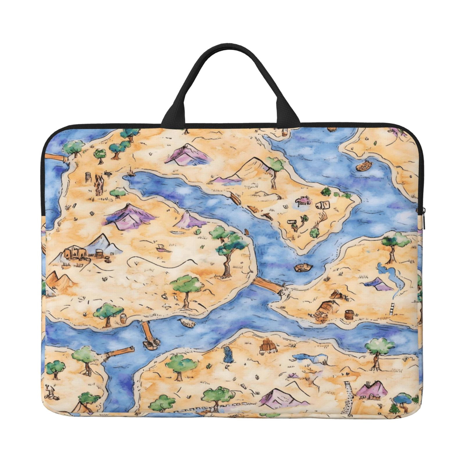 Laptop Sleeve Bag For Women Men 14inch Waterproof Durable Protective Computer Carrying Cover Handle Laptop Case Bag Game Map