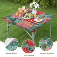thumbnail image 4 of Square Tablecloth with Elastic Edges 34 * 34 Inch Waterproof Pioneer Colorful Floral Table Cover Washable Indoor and Outdoor for Party Kitchen Dinner Banquet Patio Picnic, 4 of 6