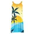 thumbnail image 4 of Womens Sundresses for Summer Casual, Women's Fashion Sexy Vintage Round Neck Sleeveless Printing Party Dresses Sleeveless Swing Dress Beach Swimsuit Cover Ups with Pockets 5 Dollars, 4 of 4
