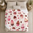 thumbnail image 5 of Sweet Valentine Cupcake decorative motif Pattern, Playful Food Art Scene, Warm Flannel Blanket for Kitchen and Dining Room, Food Lovers Valentine's Day Gift, Playful Home Decor, 5 of 9