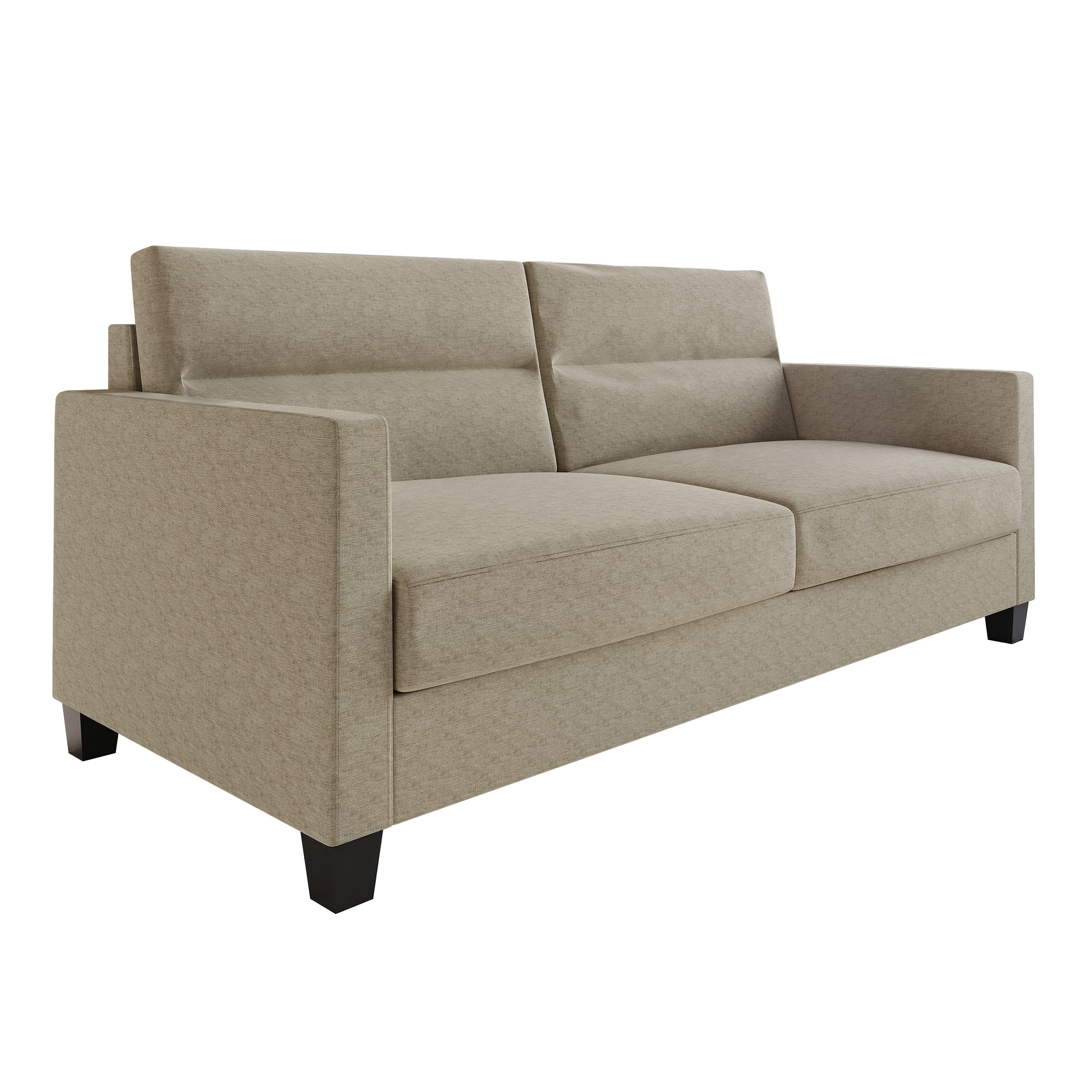 Castle Place Contemporary Linen Upholstered Sofa, Dark Beige