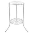thumbnail image 6 of 2 Tier Metal Plant Stand, Round Flower Pot Rack Planter Holder Modern For Garden Patio Indoor/Outdoor Black White, 6 of 9