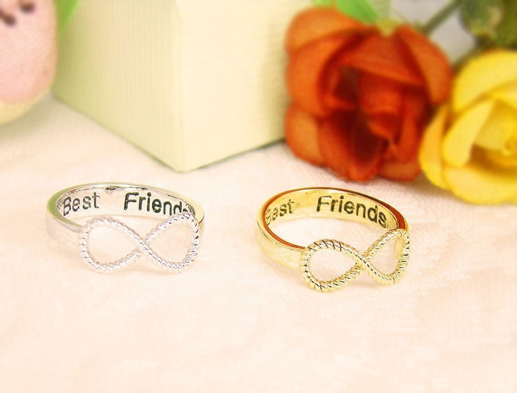 BFF Letter Best Friend Siver Gold Punk Infinity 8 Bowknot Friendship Rings
