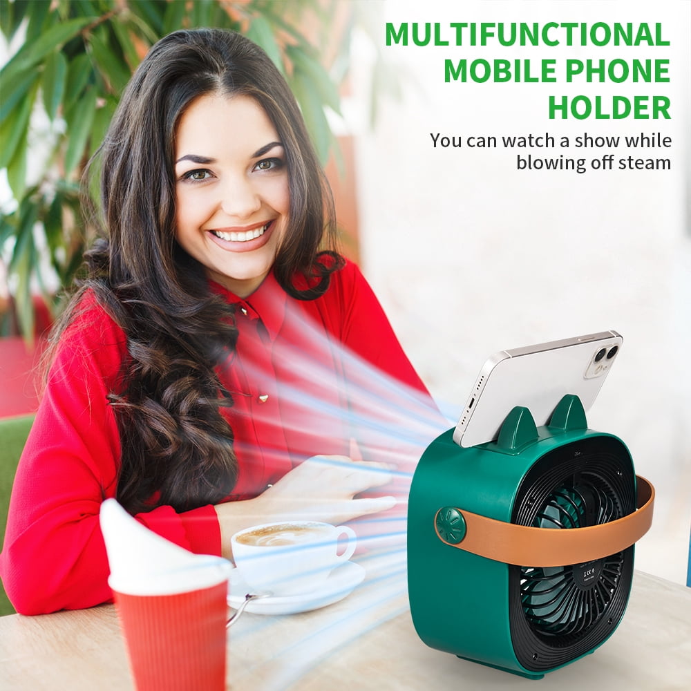 Rechargeable Mini Air Conditioner, Personal Air Cooler, 1 Count, Green