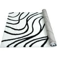 thumbnail image 6 of HR Plush Black & White Wave-Patterned Shag Rug, 1-Inch-Thick Soft High Pile, Stain-Resistant Carpet for Living Room, 6 of 6