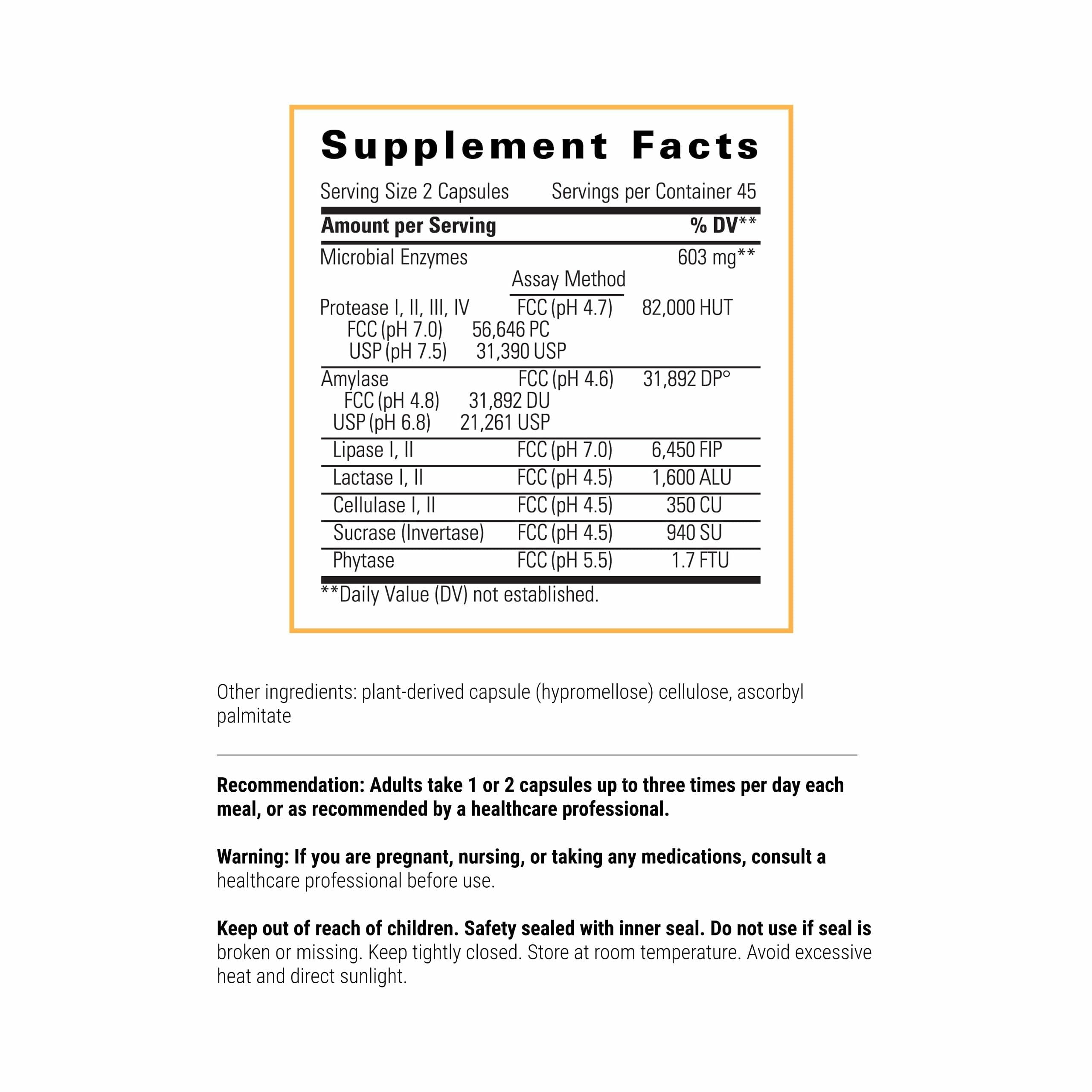 Integrative Therapeutics Similase Lipo - Digestion Supplement for Daily Enzyme Support* - Gastrointestinal Health & Gut Support Supplement - Dairy-Free & Vegan - 90 Capsules (45 Servings)