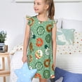 thumbnail image 4 of Balery Christmas Donuts Camisón de princesa para niñas, pijama de algodón con mangas abullonadas, suave y bonito.-Small, 4 of 6