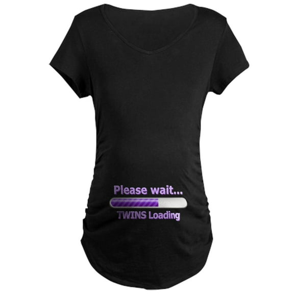 CafePress - Baby TWINS Loading! Maternity T Shirt - Maternity Dark T-Shirt