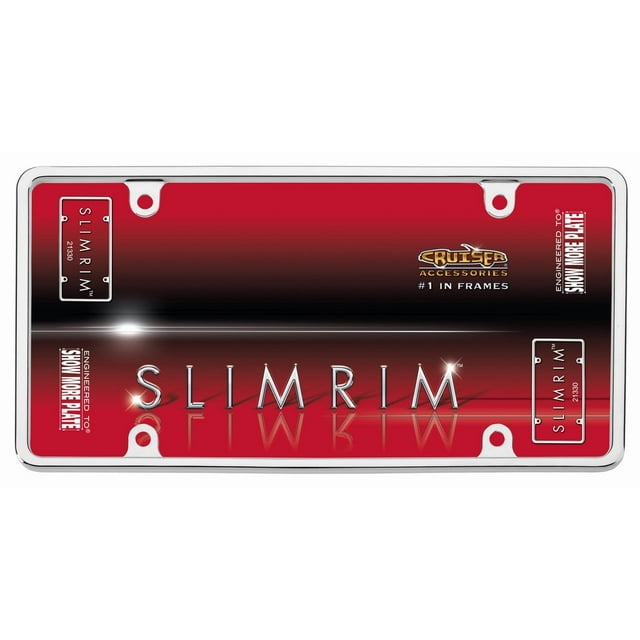Cruiser License Plate Frame 21330 Slim Rim; Without Design; Chrome; Die Cast Zinc