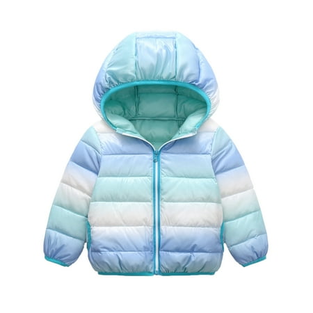 

QWERTYU Toddler Baby Child Children Kids Girls Tie Dye Padded Outerwear Fall Winter Thicken Zip Up Puffer Jacket Long Sleeve Hooded Coat 1Y-6Y