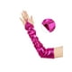 thumbnail image 3 of Guantes sin dedos metálicos brillantes Inspire Chic para mujeres con bucle para los dedos, calentadores de brazos para fiesta disco, talla única, fucsia, 3 of 6