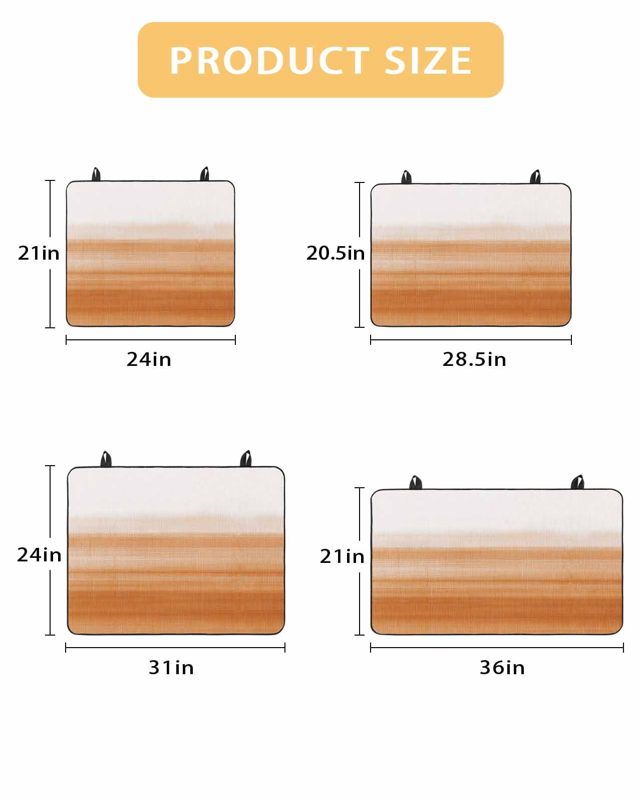 nqOlkjepod Large Induction Cooktop Protector Mat 24"x21", Orange White Ombre Stove Top Covers for Electric Stove, Farmhouse Retro Simple Striped Art Stove Burner Cover Mats, Glass Top Stove Cover