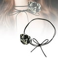 thumbnail image 2 of Hearth & Gear Collier Fleur Imprimé Léopard Collier Fleur Noir Collier Rose Collier Grande Fleur Collier Collier Fleur pour Adolescente Mariée Mariage Fête Collier Étoile pour Femmes Rond, 2 of 7