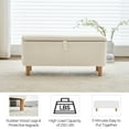 thumbnail image 4 of Comfort Stretch 39.3" Length Storage Ottoman Bench for Living Room,White Bedroom Bench with Entryway Storage Rectangular Boucle Foot Rest Stool Padded Seat, 4 of 9