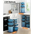 thumbnail image 6 of Pots and Pans Organizer: under Cabinet, 20.8" Height Heavy Duty 120LBS Pots Pans Organizer Rack for under Cabinet 8-Tier Adjustable for Big Stockpots, Dutch Oven, Cast-iron Pans, Heavy Cookware, 6 of 8