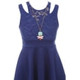 thumbnail image 3 of Big Girl Sleeveless Lace Solid Necklace Easter Summer Flower Girl Dress USA Royal 12 JKS 2114 BNY Corner, 3 of 4