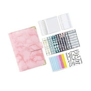 Notebook Binder with Label Stickers for leather notebook binder Cash Bills Budgeting Expense Saving Pink