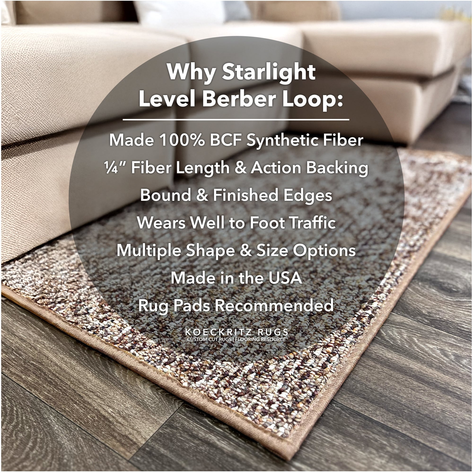 Koeckritz Rugs Starlight Collection 100% BCF Olefin Area Rug, Indoor, Bravado, 3' x 5' Oval