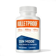 Zen Mode, 45 Capsules, with Vitamin B6, Magnesium, L-Theanine, 5-HTP, GABA, Holy Basil & Ashwagandha, Bulletproof Supplement for Stress & Anxiety Support, Boosts Serotonin for Calm Mood & Relaxation