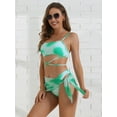 thumbnail image 4 of DARING DIVA Adjustable Spaghetti Straps Strappy Bikini Swimsuits L Turquoise, 4 of 6