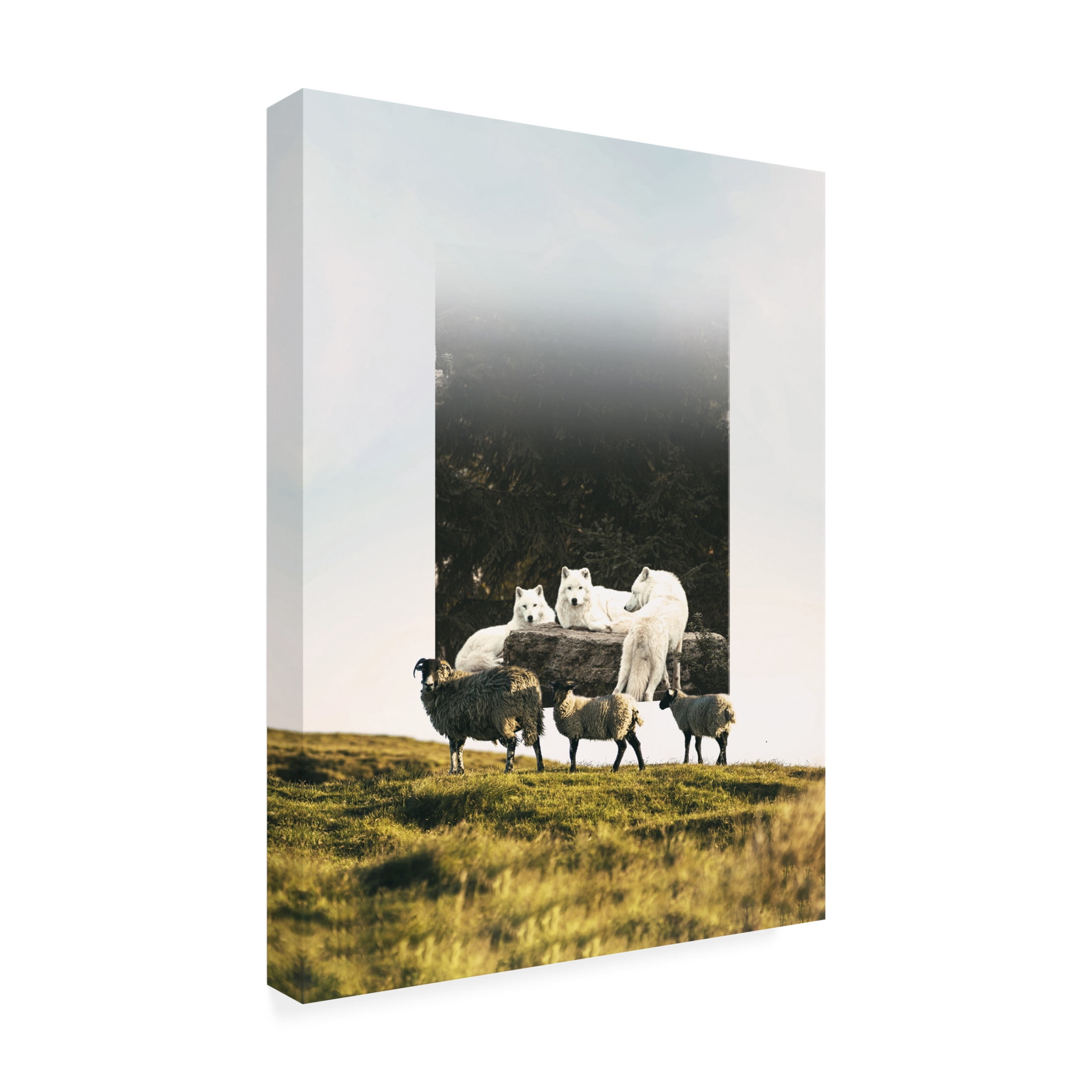 Trademark Fine Art Al Barizi Sheep Wolf Predator Canvas Wall Art