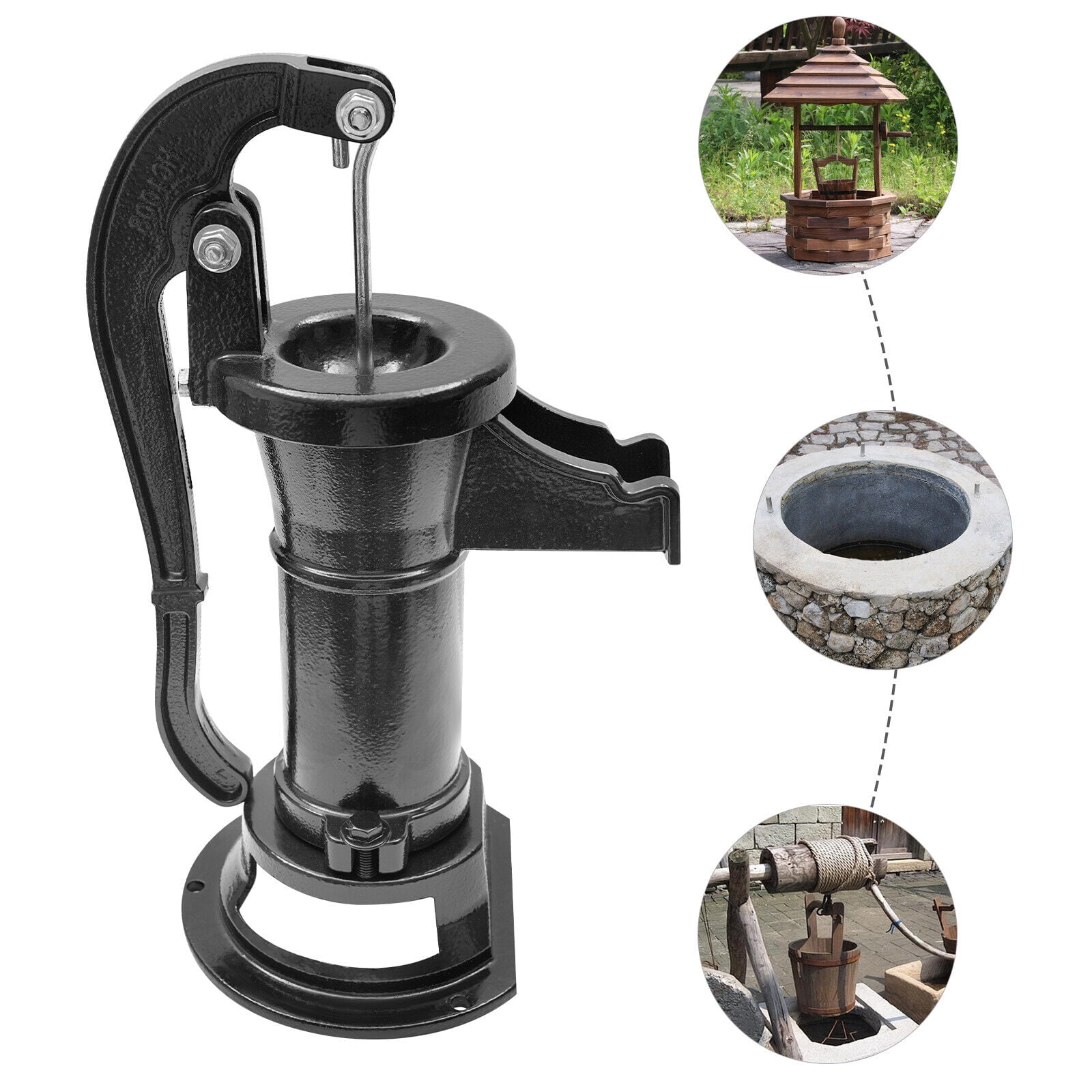 Antique Pitcher Pump for Well, Water Pump Hand Well Pump Kit with Handle, 25 FT Max. Lift, 5Gal/mim Max. Flow Manual Well Pump for Gardens Parks Ponds
