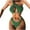 Green, variant on WREESH Womens One Shoulder Bathing Suits High Cut Bikini Print Set Swimsuit Two Piece Filled Bra Swimwear Beachwear Green