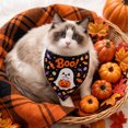 thumbnail image 4 of LACKUST Halloween Dog Bandana Tie On Adjustable Pet Scarf for Dogs Cats Black Ghost Pumpkin Candy Corn Print Holiday Bandana for Halloween Party Trick or Treat 1 Pack, 4 of 6