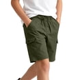 thumbnail image 5 of Zwiiyzr Kids Boys Half Cargo Shorts Solid Color Loose Kids Casual Shorts Active Summer Clothes with Pockets Green, 5 of 8