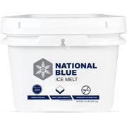 National Blue Snow Salt Ice Melt 20lb Bucket - Fast Acting Ice Melter - Pet, Plant and Concrete Friendly, Environmentally Safe - Free of Magnesium Chloride - Melts to -15°F