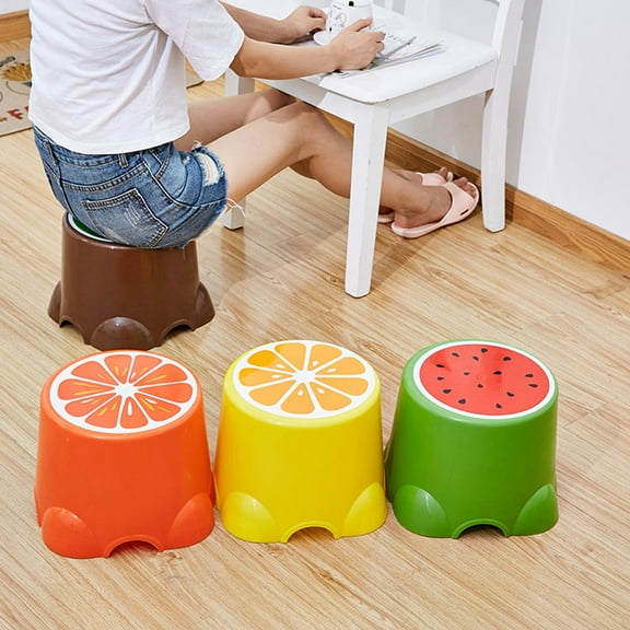SASABAXI 2Pcs Cartoon Stool Assorted Color PP Material Round Edge For Children Home Use Kindergarten 7.5x7.7x4.7in