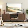 thumbnail image 4 of GIKPAL Fluted TV Stand for 65 Inch TV – Modern Entertainment Center with Power Outlets, Adjustable Shelves & Sliding Doors, Stylish Media Console for Living Room, Walnut, 4 of 13