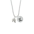thumbnail image 2 of Delight Jewelry Silvertone 3-D Fortune Cookie Silvertone Script Initial Disc - L - Charm Necklace, 20"+3", 2 of 4