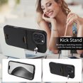 thumbnail image 2 of Case for iPhone 16 Pro Wallet with Credit Card Holder & Finger Ring Kickstand, Premium PU Leather Slim Cover Shockproof Scratch Resistant Full Protection Phone Case for iPhone 16 Pro, Black, 2 of 10