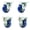 2 Swivel - 2 Rigid, variant on 3.5 Inch Blue Polyurethane Wheel Swivel Top Plate Caster with Brake SCC