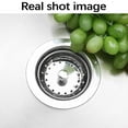 thumbnail image 2 of Universal Flat-Head Sink Stopper & Vegetable Basin Filter – 2-in-1 Kitchen Sink Plug with Fine Mesh Screen, Anti-Clog Drain Strainer for Bathroom & Laundry, Stainless-Steel Rim, Dishwasher Safe, 2 of 9