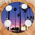 thumbnail image 2 of Waterproof Round Tablecloth with Summer Beach Palm Trees and Tropical Palm Trees Designs, Elastic Fitted Vinyl Table Cover with Backing, Ideal for Indoor Dining and Outdoor Use, 2 of 7