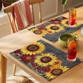 thumbnail image 4 of Flowers Placemats Set of 2, Watercolor Yellow Sunflower Red Chrysanthemum Floral Butterfly Black Non-Slip Place Mats Washable Table Mats for Kitchen Dining Table Decorations Indoor/Outdoor, 4 of 9