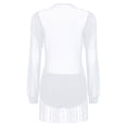 thumbnail image 7 of Aislor Women Latin Tango Fringe Dance Dress Singer Performance Stage Ballroom Rumba Chacha Skirt White XXL, 7 of 7