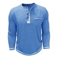 thumbnail image 6 of DIOAZUD Waffle Long Sleeve Henley Shirts for Men Solid Color Button Tops Lightweight Casual Regular Fit Tshirts for Workout, 6 of 7