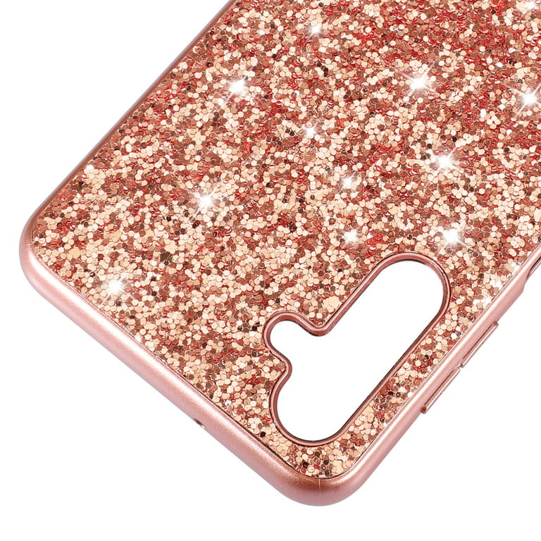 CCSmall Glitter Clear Sparkly Bling Case for Samsung Galaxy A34 5G for  Women Girls, Flowing Liquid Quicksand Cover with Diamond Ring Holder Case  for