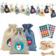 thumbnail image 1 of Bolsa de calendario de adviento de navidad, bolso de lino con cordón para colgar en la pared, con Clips, letrero de madera, cuenta regresiva de navidad, 24 unidades, 2022, 1 of 4