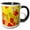 Black/White, variant on 3drose, Red Yellow N Orange Floral Party, 15oz Two-tone Red Mug