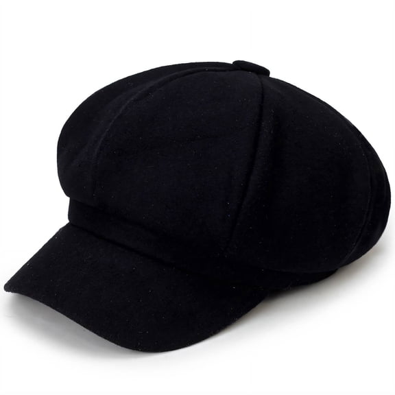 FLORNIX Beret Hats for Women,One Size Windproof Warm Winter Hats for Women,No Obstruction Stylish Newsboy Cap,Black