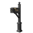 thumbnail image 2 of QualArc WPD-SB1-S4-LM-3P-BRZ Westhaven System with Lewiston Mailbox, 3 Cast Plates Square Base & Large Ball Finial - Bronze, 2 of 3